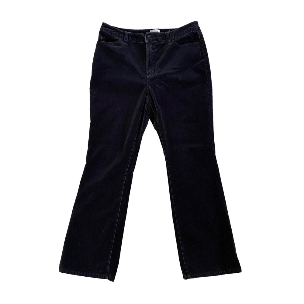 Chicos Womens Black Velvet Pants Size 8 Short Straight Leg - Party - Holiday 8P